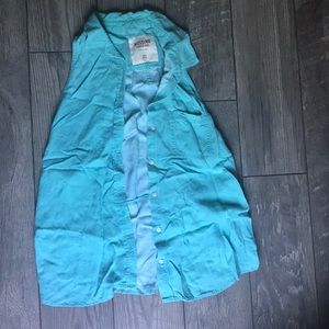 Flowing turquoise blue summer throw over Tank